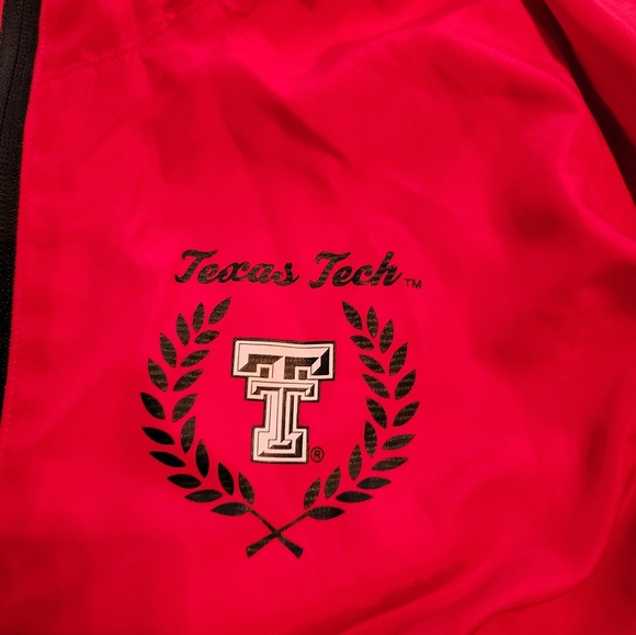 PINK Collegiate brand Texas Tech windbreaker hood half zip. EUC worn once - Picture 2 of 5